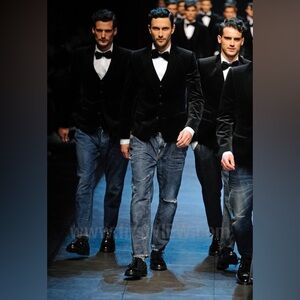 Runway denim trousers by Dolce&Gabbana